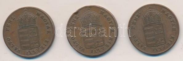 1848. 1Kr (3x) T:2,2-