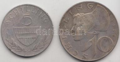 Ausztria 1958-1960. 5Sch + 10Sch Ag T:2-,3
Austria 1958-0960. 5 Schilling + 10 Schilling Ag C:VF,F