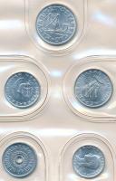 1980. 2f-10Ft 9klf "Magyar Népköztársaság" forgalmi érméi világosbarna műbőrtokban T:1