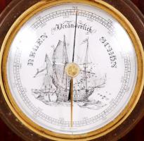 Réz barométer és óra "Hanseatic" jelzéssel /
brass barometer and watch