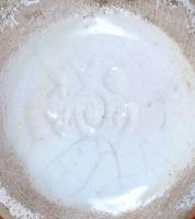 Gorka Iparművészeti Vállalatos kis tálka, repesztett mázas, jelzett, hibátlan, m:9 cm, h:14 cm