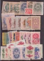 Magyar illetékbélyegek ca. 60 db, 2 stecklapon