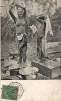 Washing women, Guinean foklore, ethnic nude (Rb)