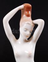 Aquincumi fésülködő akt, kézzel festett, hibátlan, jelzett, m:22 cm