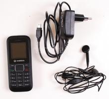 Vodafone 252 Black típusú billentyűs mobiltelefon töltővel, fülhallgatóval, jó állapotban