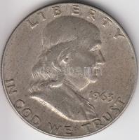 Amerikai Egyesült Államok 1963D 1/2$ Ag &quot;Franklin&quot; T:3 &lt;br/&gt;USA 1963D Half Dollar Ag &quot;Franklin&quot; C:F &lt;br/&gt;Krause KM# 199