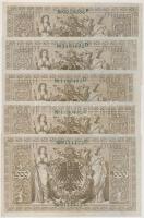 Német Birodalom / Császárság 1910. 1000M hétjegyű sorszám, zöld pecsét (5x), közte sorszámkövetők T:...