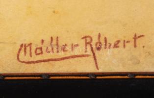 Nádler Róbert (1858-1938):Várrom. Akvarell, papír, jelzett, üvegezett keretben, 33×26 cm