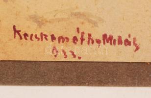 Kecskeméthy Miklós: Cigánysor. Akvarell, papír, jelzett, üvegezett keretben 27×36 cm