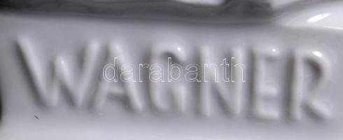 Herendi Wagner mellszobor, fehér mázas, jelzett, hibátlan, m:22 cm