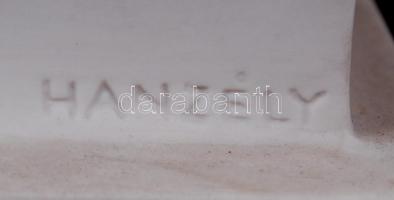 Herendi Lenau mellszobor, fehér mázas, jelzett, hibátlan, m:25,5 cm