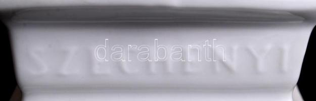 Herendi Széchenyi büszt, fehér mázas, jelzett, hibátlan, m:21 cm