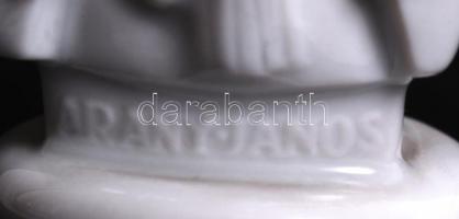 Herendi Arany János büszt, fehér mázas, jelzett, hibátlan, m:16 cm