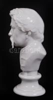 Herendi Arany János büszt, fehér mázas, jelzett, hibátlan, m:16 cm