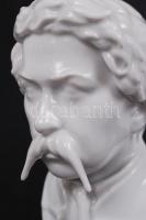 Herendi Arany János büszt, fehér mázas, jelzett, hibátlan, m:16 cm