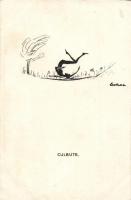 22 db régi, sziluett művészlap / 22 silhouette art postcards