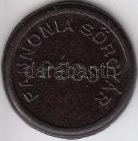 ~1940. "Pannónia Sörgyár Pécs / Háziital 1 Liter" zseton T:2