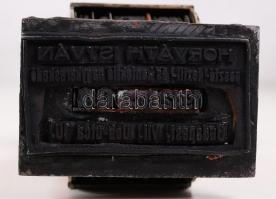 Horváth István posztó- textil- és konfektió nagykereskedő Budapest feliratú fém pecsétnyomó