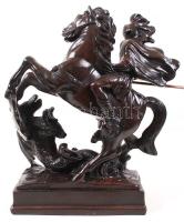 Sárkányölő Szent György legyőzi a sárkányt, gyanta, m: 26 cm