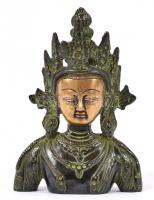 Tibeti anyaistennő bronz szobor, m: 18 cm / &lt;br/&gt;Tibetan mother goddess bronze sculpture