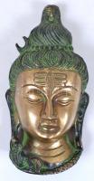 Szerencsehozó Buddha, bronz maszk, 8x14 cm