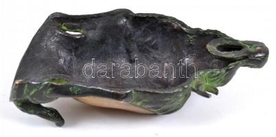 Szerencsehozó Buddha, bronz maszk, 8x14 cm