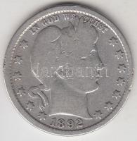 Amerikai Egyesült Államok 1892. 1/4$ Ag T:3
USA 1892. 1/4 Dollar Ag C:F