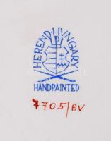 Herendi Apponyi mintás cigarettás készlet, kézzel festett, hibátlan, jelzett, eredeti dobozában, 23×...