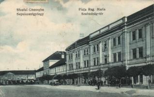 Sepsiszentgyörgy Szabadság tér, Révész Gyula, Ferencz üzletei; Féder kiadása / Liberty square, shops (fa)