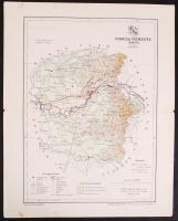 cca 1900 Posner Károly: Ugocsa vármegye térképe / County map 24x30 cm