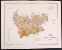 cca 1900 Posner Károly: Szeben vármegye térképe / County map 24x30 cm