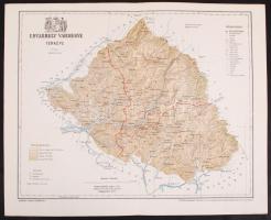 cca 1900 Posner Károly: Udvarhely vármegye térképe / County map 24x30 cm