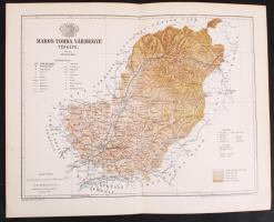 cca 1900 Posner Károly: Maros-Torda vármegye térképe / County map 24x30 cm