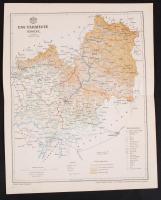 cca 1900 Posner Károly: Ung vármegye térképe / County map 24x30 cm