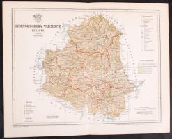 cca 1900 Posner Károly: Szolnok-Doboka vármegye térképe / County map 24x30 cm