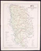 cca 1900 Posner Károly: Torontál vármegye térképe / County map 24x30 cm