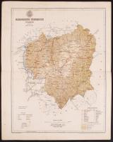 cca 1900 Posner Károly: Háromszék vármegye térképe / County map 24x30 cm