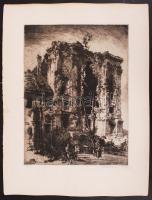 Rimaszéky-Richter Aladár (1898-?): Budapest 1945. Rézkarc. Jelzett, sorszámozott 4/50 33x43 cm