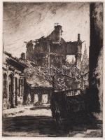 Rimaszéky-Richter Aladár (1898-?): Budapest 1945. Rézkarc. Jelzett, sorszámozott 4/50 33x43 cm