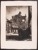 Rimaszéky-Richter Aladár (1898-?): Budapest 1945. Rézkarc. Jelzett, sorszámozott 4/50 33x43 cm