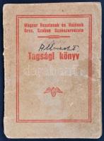 1947 Magyar Vasutasok és Hajósok Orsz. Szabad Szakszervezete tagsági könyv bélyegekkel