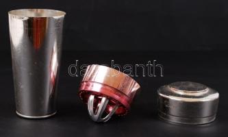 Fém mixeres doboz, kopottas állapotban, m: 19 cm