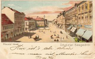 1899 Szeged Klauzál Platz Litho
