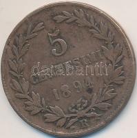 San Marino 1894R 5c Cu T:3 &lt;br/&gt;San Marino 1894R 5 Centesimi Cu C:F