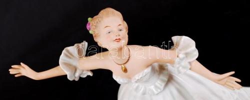 Wallendorfer táncosnő,kézzel festett, hibátlan, jelzett, m:27 cm