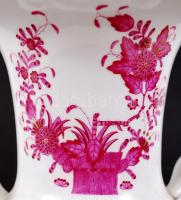 Herendi indiai kosár mintás amfora, kézzel festett, jelzett, hibátlan, m:24,5 cm