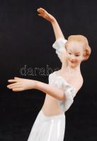 Wallendorfer táncosnő, kézzel festett, hibátlan, jelzett, m:17 cm