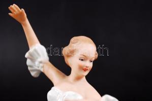 Wallendorfer táncosnő, kézzel festett, hibátlan, jelzett, m:17 cm