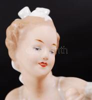 Wallendorfer szépítkező, kézzel festett, hibátlan, jelzett, m:18 cm, h:17 cm