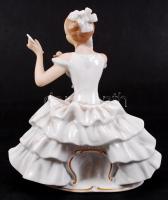 Wallendorfer szépítkező, kézzel festett, hibátlan, jelzett, m:18 cm, h:17 cm